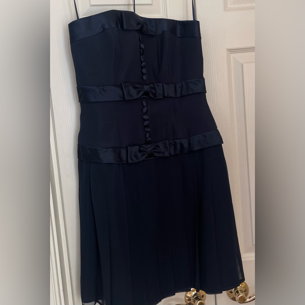 Couture Navy Silk Cocktail Dress from Sak’s Fifth Avenue
